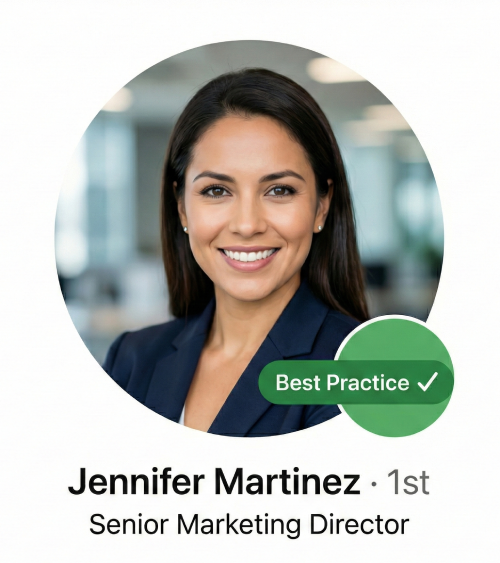 Professional LinkedIn profile photo demonstrating best practices for framing and lighting