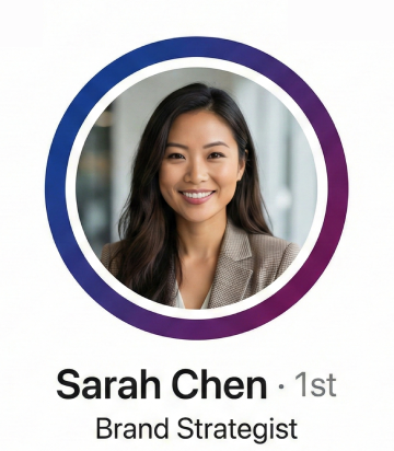 LinkedIn profile frames in multiple color schemes demonstrating color psychology