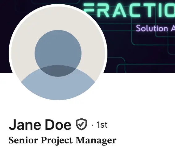 LinkedIn profile photo showcasing custom typography banner with unique font style